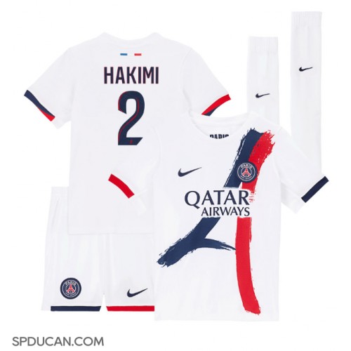 Dječji Nogometni Dres Paris Saint-Germain Achraf Hakimi #2 Gostujuci 2024-25 Kratak Rukav (+ Kratke hlače)